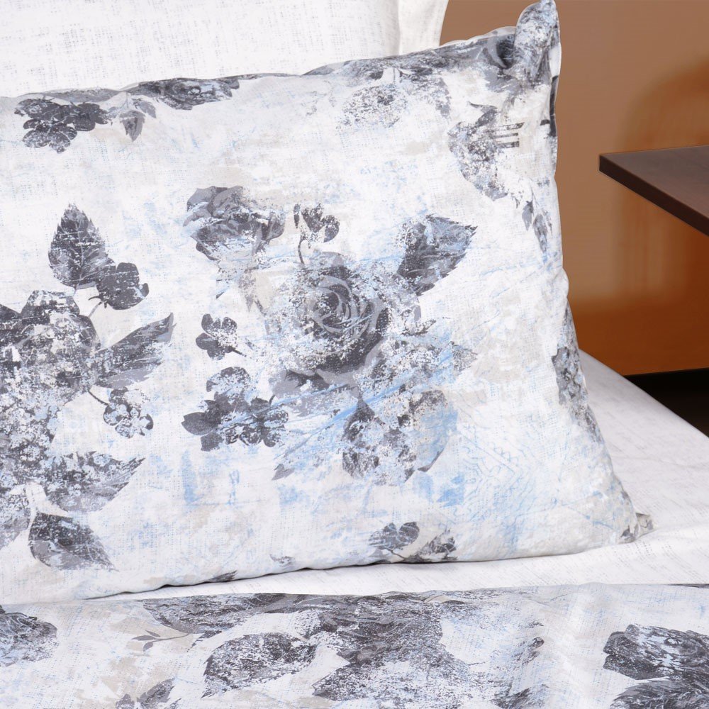 %100 Pamuk Saten Anya  Nevresim Takımı Gri - Çift Kişilik - Düz Çarşaf