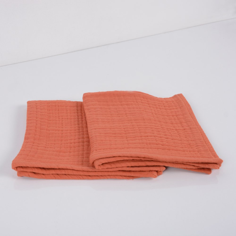 Oranj renk 35x35 cm dekoratif kırlent kılıfı 2'li set ev tekstili