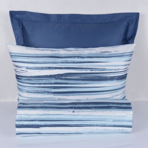 Mavi çift kişilik fitted çarşaf nevresim takımı 160x200 yastık kılıflı set