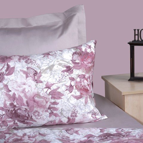 %100 Pamuk Saten Sofia  Nevresim Takımı Rose - Çift Kişilik - Fitted Çarşaf