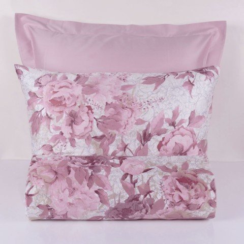 %100 Pamuk Saten Sofia  Nevresim Takımı Rose - Çift Kişilik - Fitted Çarşaf