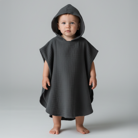 Çocuk Panço Koyu Gri - 3-5