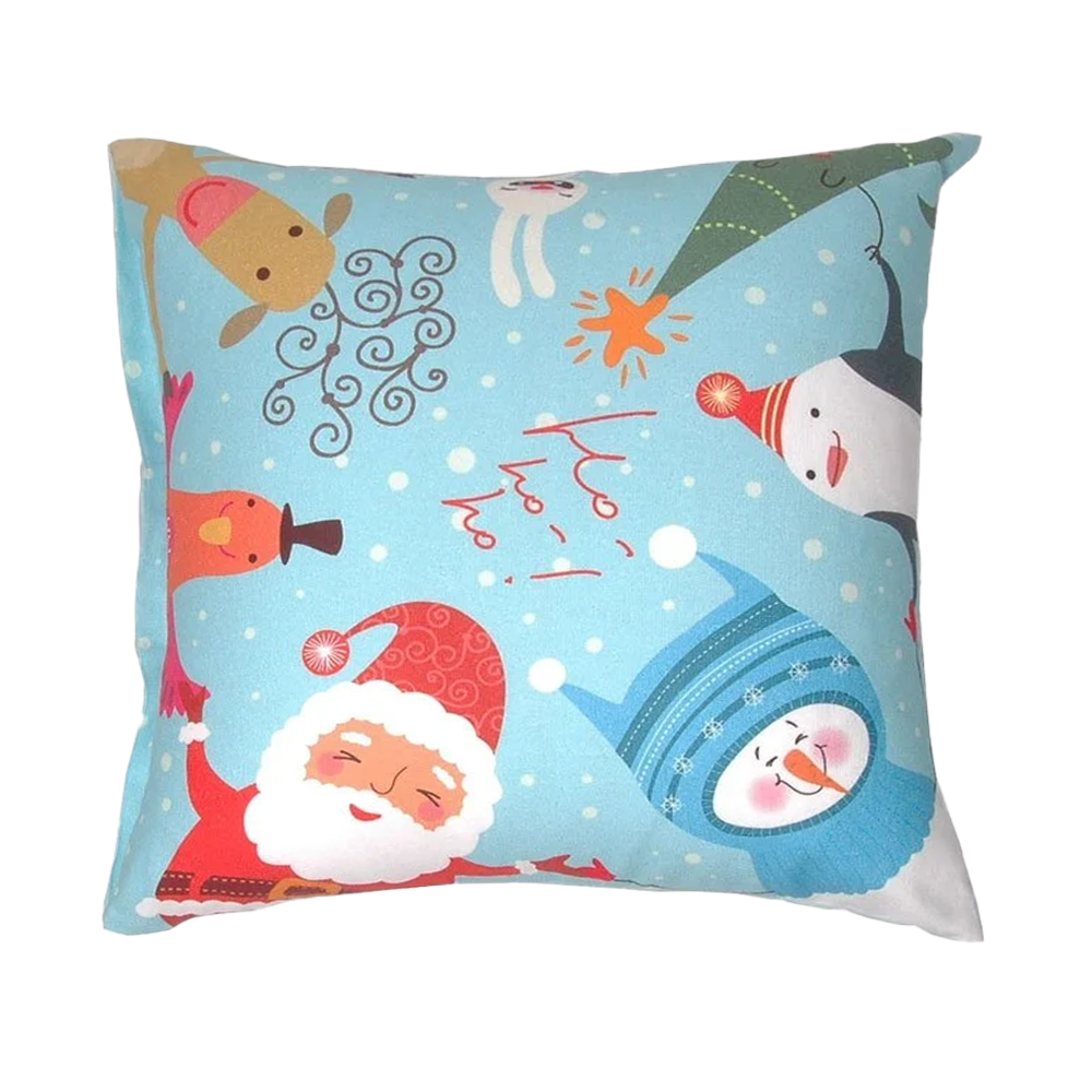 Dijital Baskılı Noel Baba Kırlent %100 Pamuk Panama Kumaş İndirimli