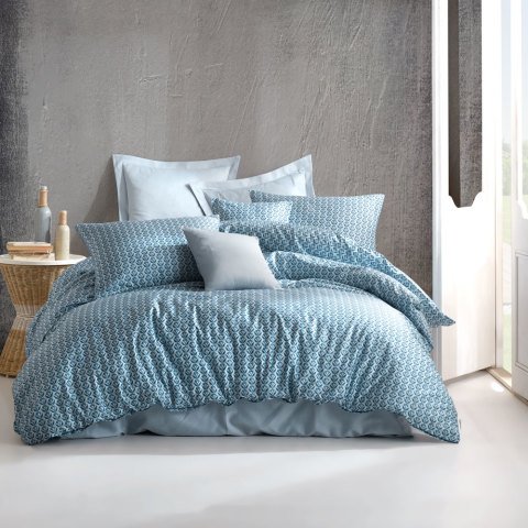 %100 Pamuk Saten Remy  Nevresim Takımı Mavi - Çift Kişilik - Düz Çarşaf