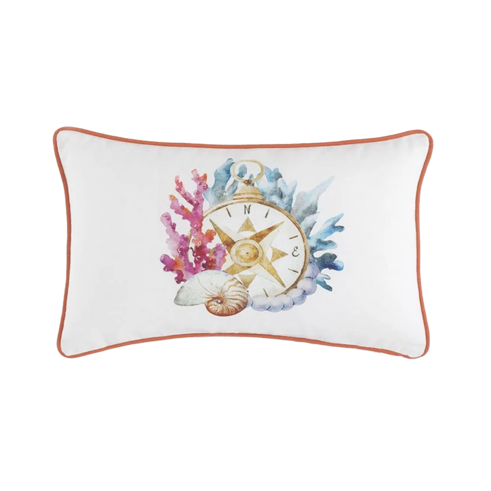 30x50 Dijital Pusula Desenli Biyeli Pamuk Panama Kırlent Home Harmony Koleksiyon