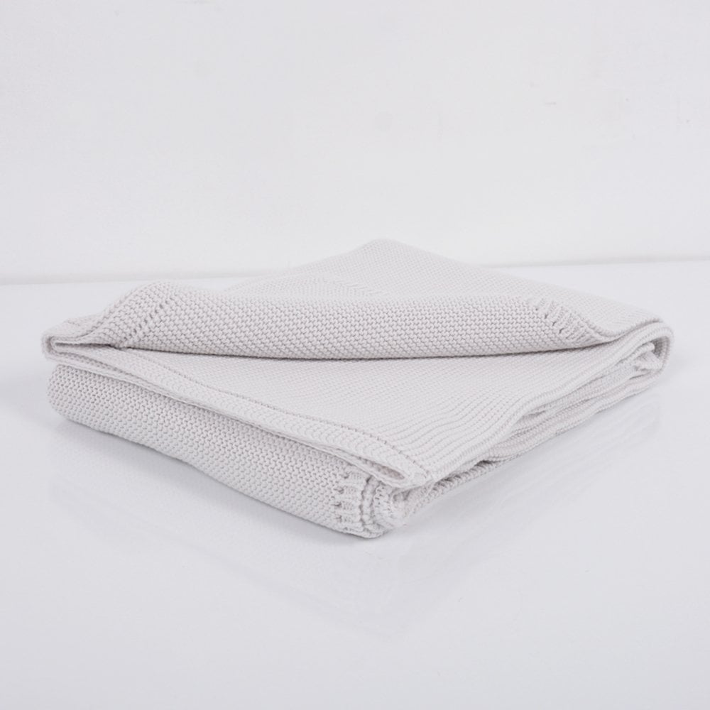 Bebek Pamuklu Düz Örgü Battaniye Bej