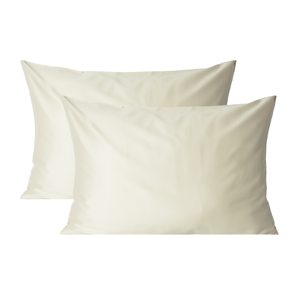 %100 Pamuk Saten Yastık Kılıfı 2 Adet 50X70 Bej