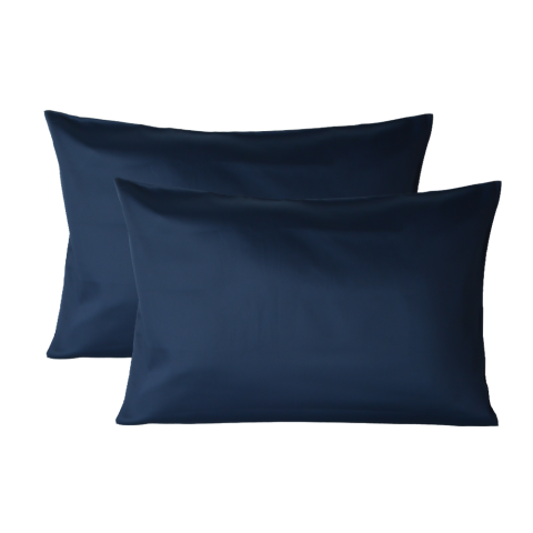 %100 Pamuk Saten Yastık Kılıfı 2 Adet 50X70 Lacivert