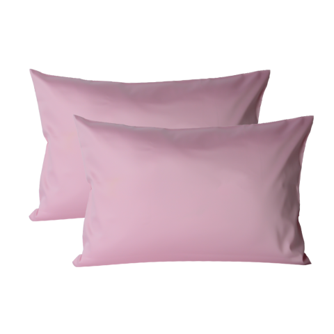 %100 Pamuk Saten Yastık Kılıfı 2 Adet 50X70 Pembe