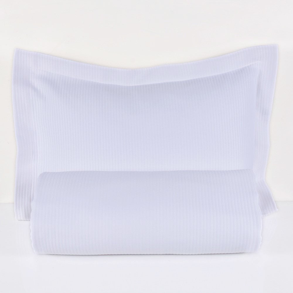 Çizgi Pike Takımı Beyaz - King Size