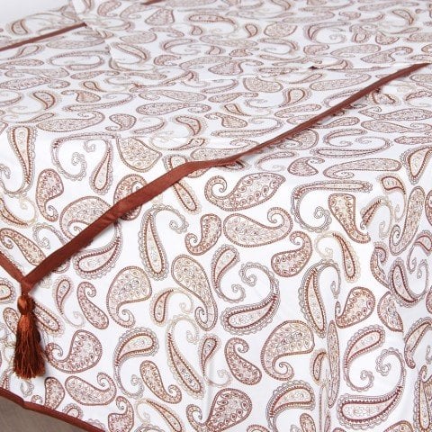 Şal Desen Masa Örtüsü &  Peçete Gri - 150x240