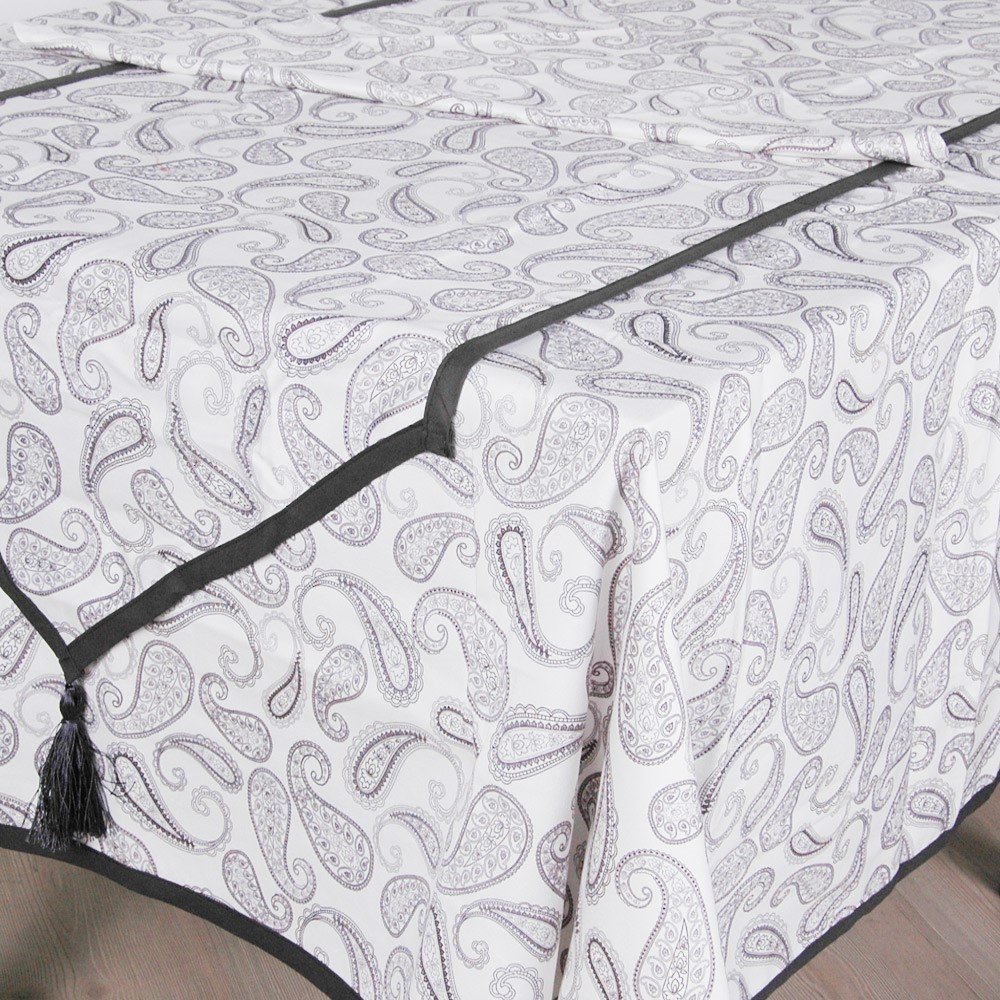 Şal Desen Masa Örtüsü &  Peçete Gri - 150x240