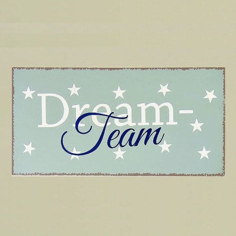 İyi Geceler Dream Team Demir Lak Dekoratif Levha 40x20 cm Ev Aksesuarı