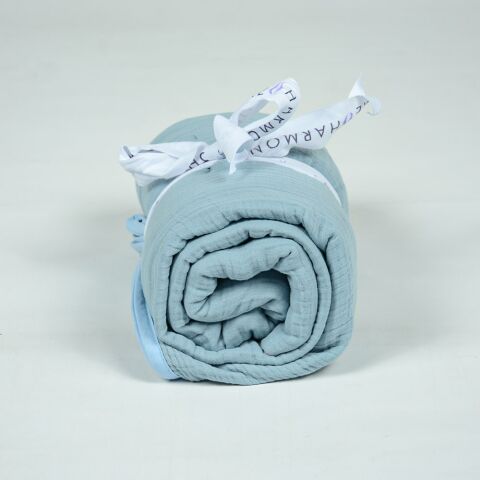 Biyeli Müslin Pike Mavi - Tek Kişilik