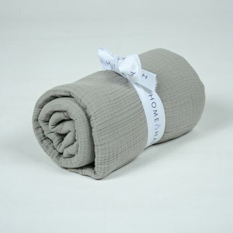 Biyeli Müslin Pike Gri - Çift Kişilik