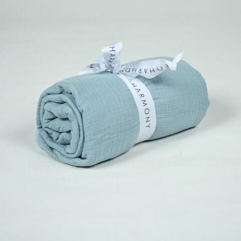 Biyeli Müslin Pike Mavi - Çift Kişilik