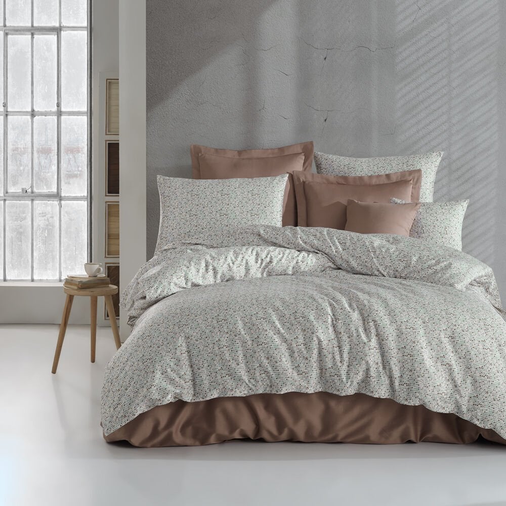 %100 Pamuk Saten Sienna Nevresim Takımı King Size - Fitted Çarşaf