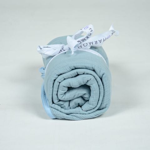 Biyeli Müslin Pike Mavi - King Size