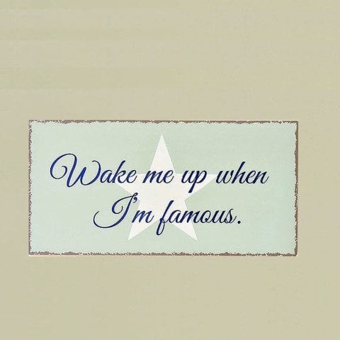 Wake Me Up 40x20 Demir Lak İyi Geceler Dekoratif Levha Aksesuar