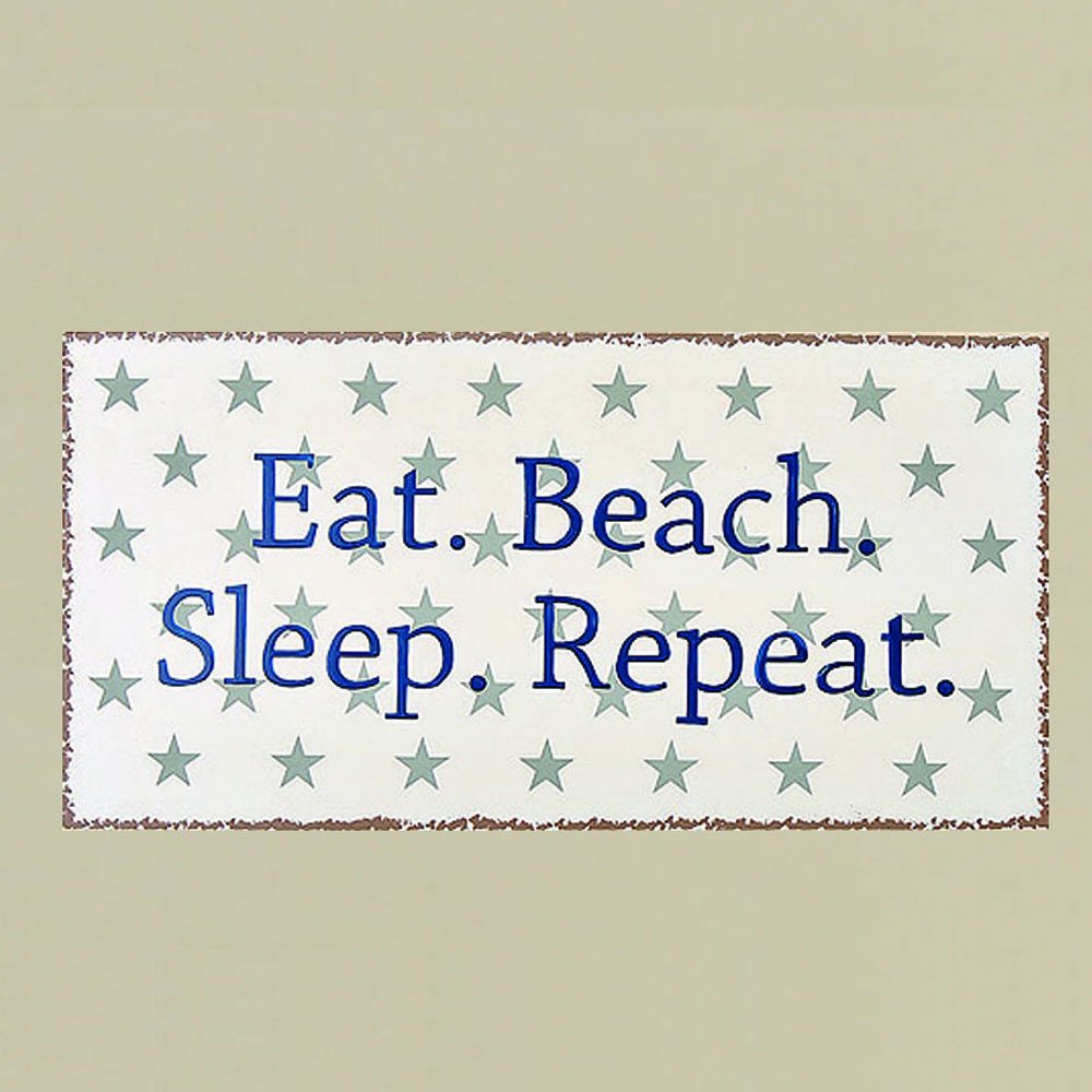 Eat Beach Dekoratif Demir Lak Levha 40x20 cm İyi Geceler Aksesuar