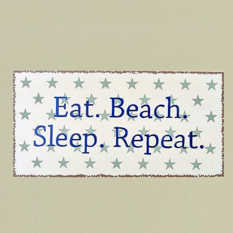 Eat Beach Dekoratif Demir Lak Levha 40x20 cm İyi Geceler Aksesuar