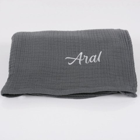 Kişiye Özel Nakışlı Çok Amaçlı Müslin Örtü Taş