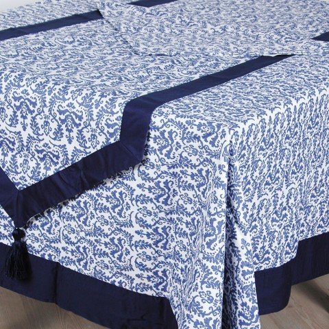 Damask Desen Peçete Lacivert