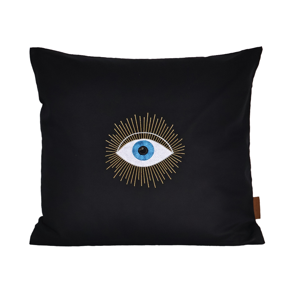 Mystic Nakışlı Kırlent Siyah