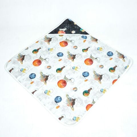 Galaxydog Desenli Müslin Kundak 75x75 cm Yumuşak ve Emici Bebek Battaniyesi