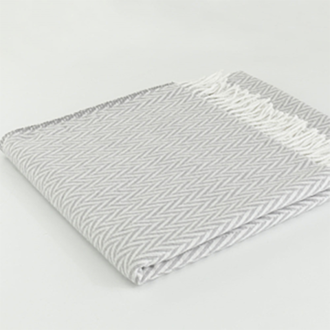 Zigzag desenli skoç battaniye pamuk akrilik karışım koltuk şalı