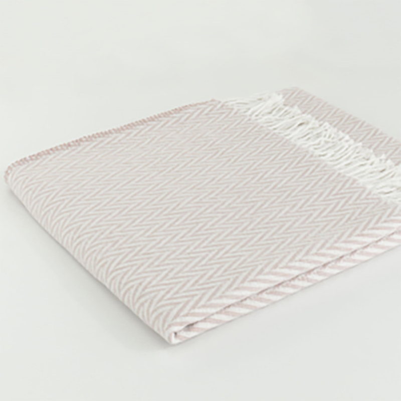 Zigzag Skoç Battaniye Pudra