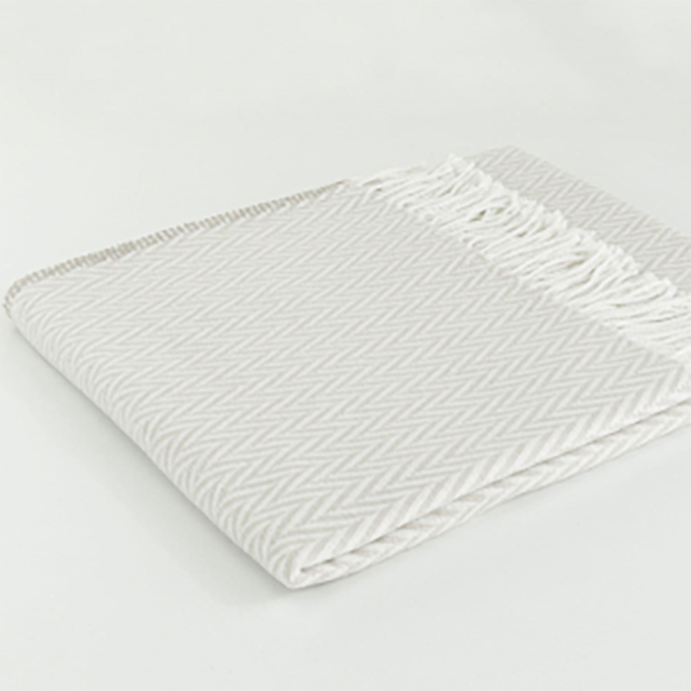 Zigzag Skoç Battaniye Bej