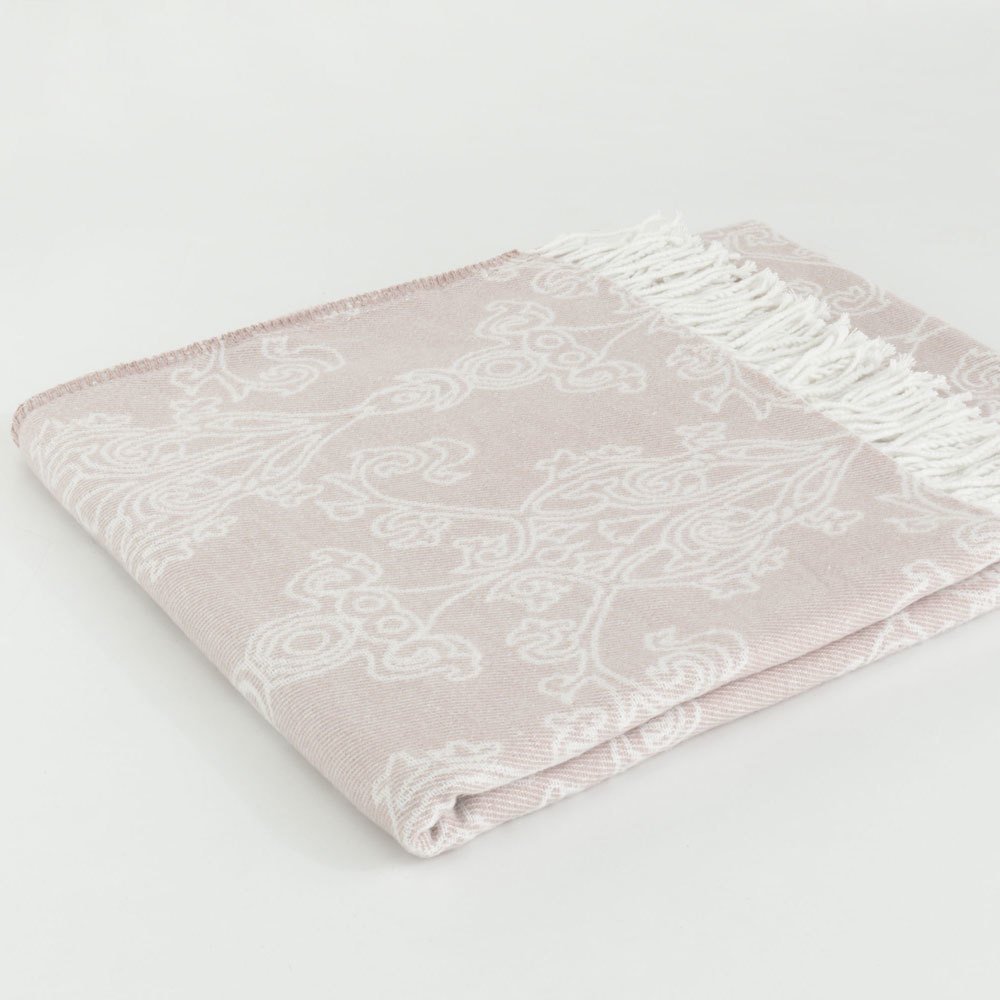 Damask Skoç Battaniye Pudra