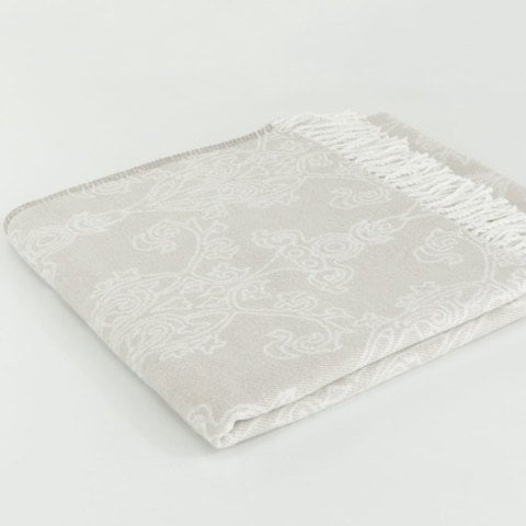 Damask Skoç Battaniye Bej