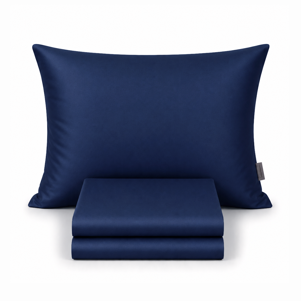 %100 Pamuk Saten Fitted Takım Lacivert - 160x200
