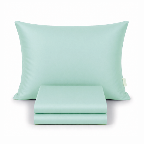 %100 Pamuk Saten Fitted Takım Mint - 160x200