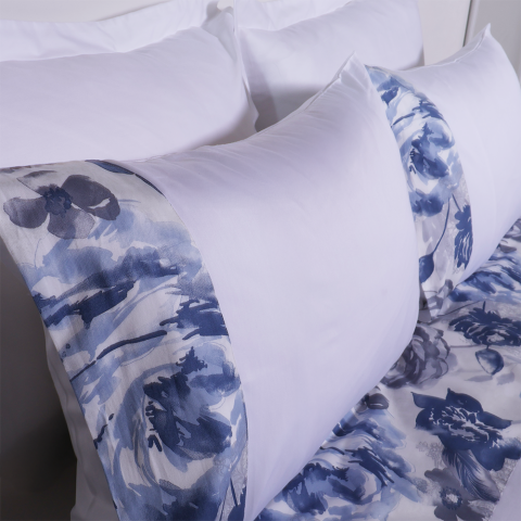 %100 Pamuk Saten Rossy Frame Nevresim Takımı Çift Kişilik - Fitted Çarşaf