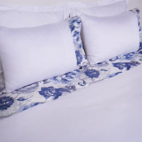 %100 Pamuk Saten Rossy Frame Nevresim Takımı King Size - Düz Çarşaf