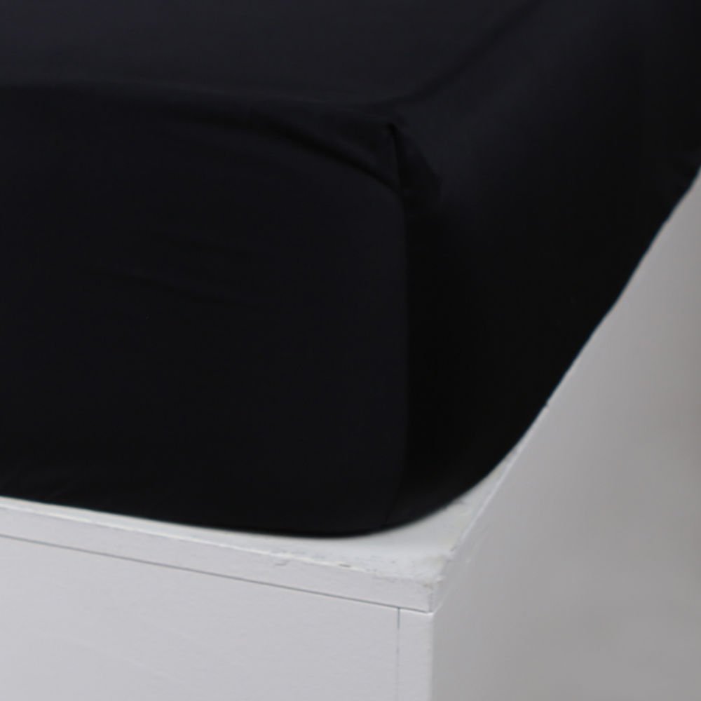 Fitted Saten Takım Siyah - 180x200