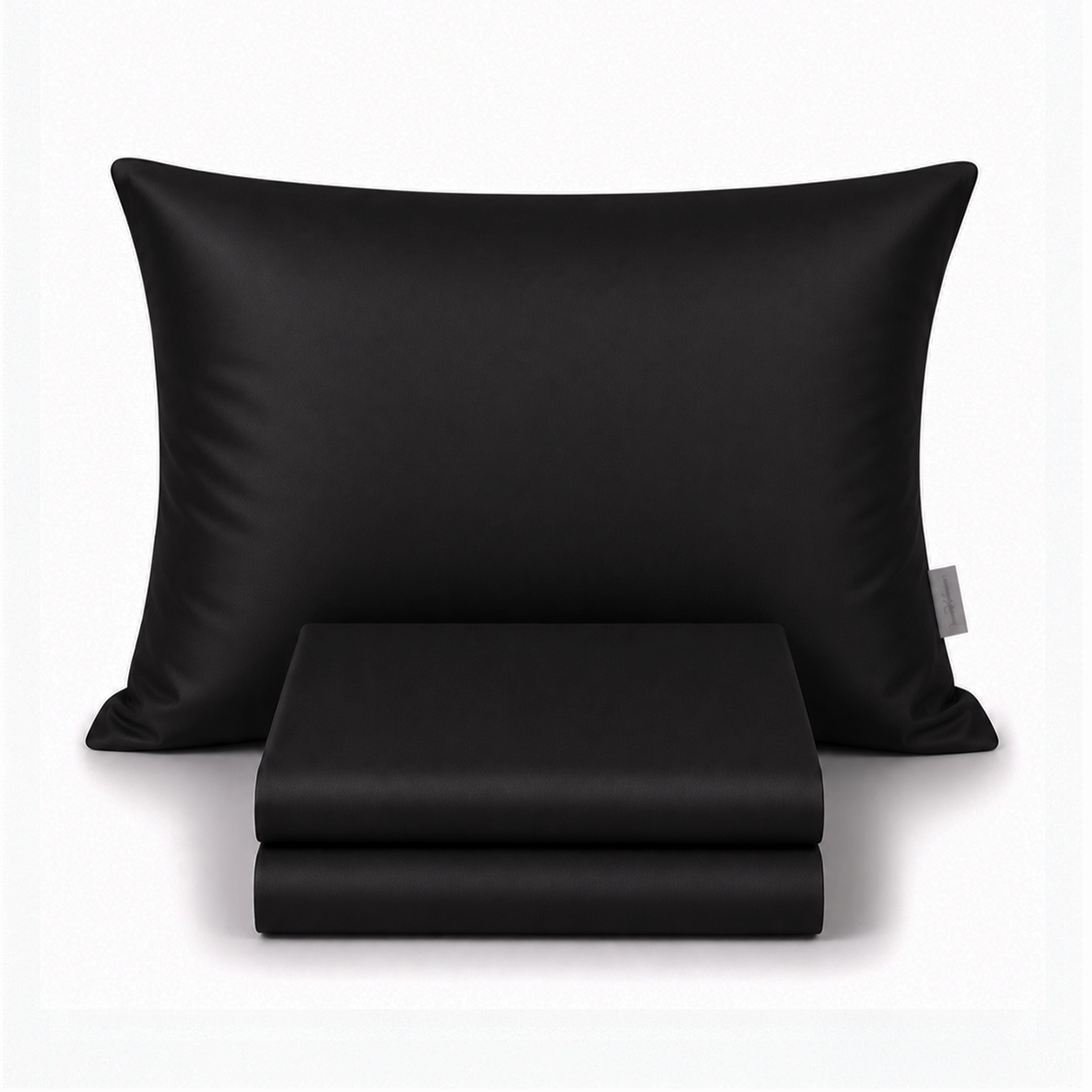 %100 Pamuk Saten Fitted Takım Siyah - 180x200