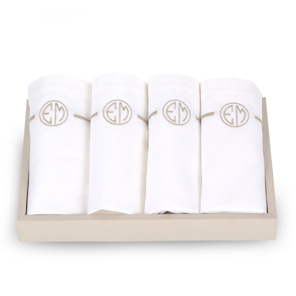 Kişiye Özel Nakışlı 2'li Amerikan Servis Beyaz