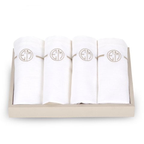 Kişiye Özel Nakışlı 2'li Amerikan Servis Beyaz