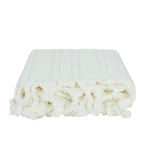 Saç Örgü Havlu Krem - 50x90