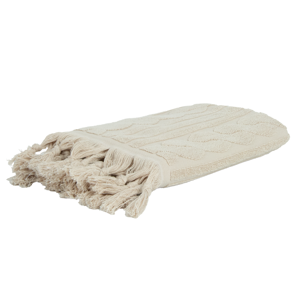 Saç Örgü Havlu Bej - 50x90