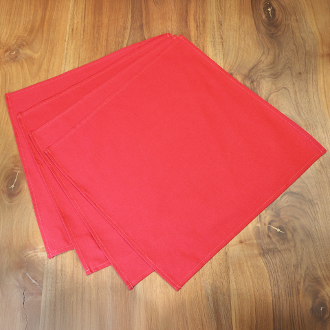 %100 Pamuklu Panama Peçete Kırmızı