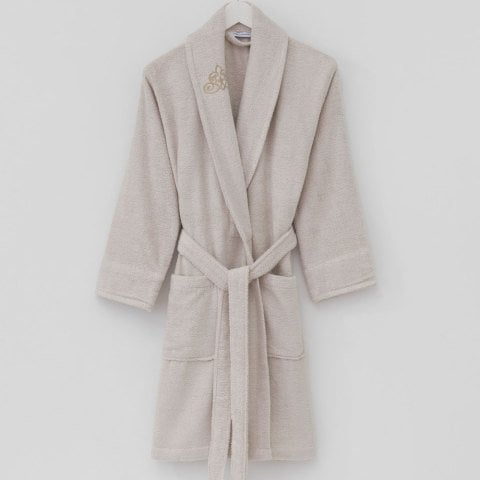 Nakışlı Bayan Bornoz S - Bej