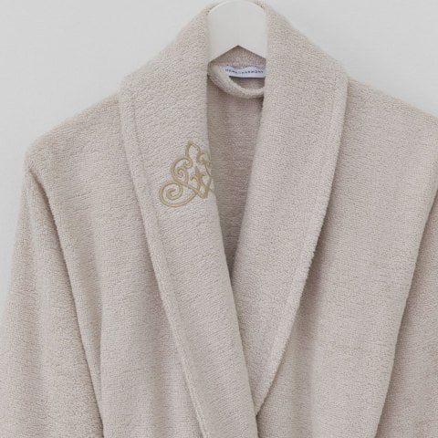 Nakışlı Bayan Bornoz S - Bej