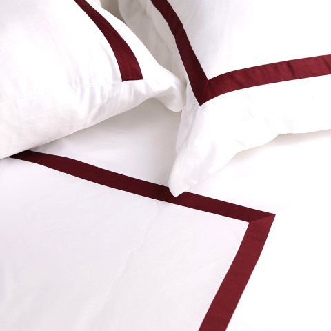 Kişiye Özel Nakışlı Kırlent ve Yastık Bordo - 50x70 Volanlı Yastık Kılıfı