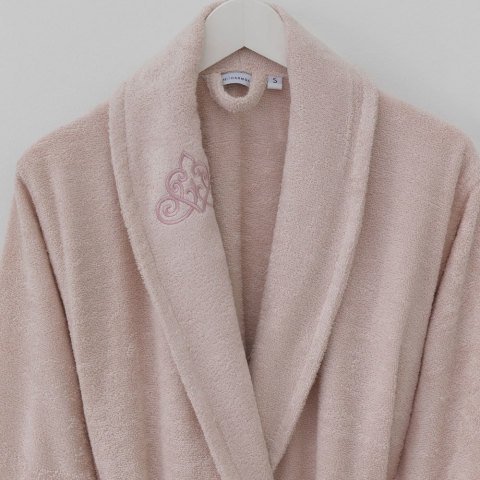 Nakışlı Bayan Bornoz L - Pudra