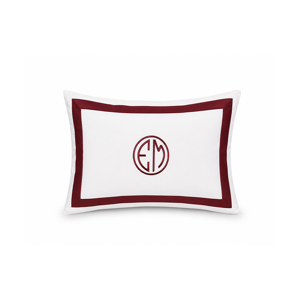 Kişiye Özel Nakışlı Kırlent ve Yastık Bordo - 30x50 Kırlent